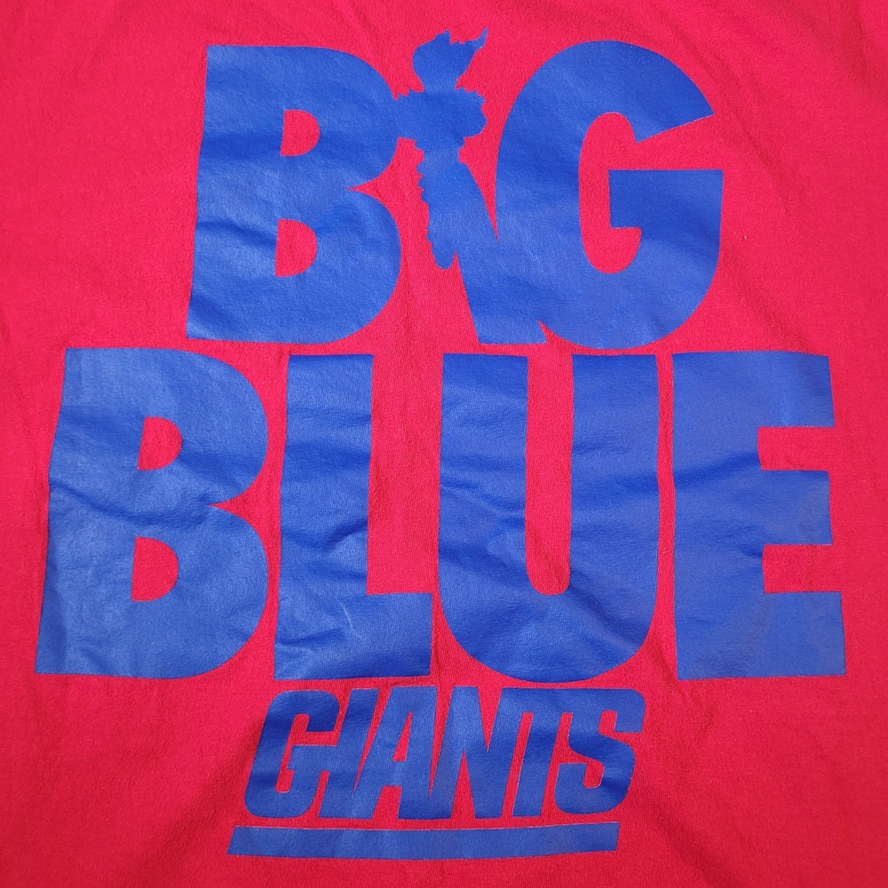 New York Giants Tshirt Mens Large Red Nike Big Blue Statue of Liberty Logo - Picture 2 of 10